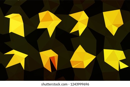 Light Orange vector shining hexagonal pattern. Shining colored illustration in a Brand new style. The polygonal design can be used for your web site.