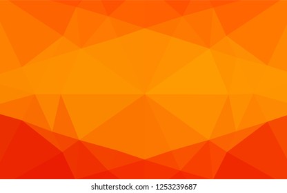 Light Orange vector shining hexagonal pattern. A sample with polygonal shapes. The completely new template can be used for your brand book.