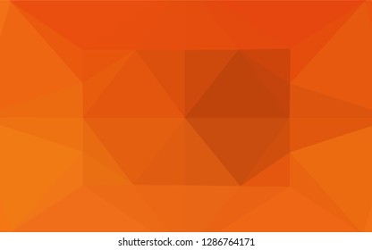 Light Orange vector shining hexagonal pattern. Triangular geometric sample with gradient.  The elegant pattern can be used as part of a brand book.