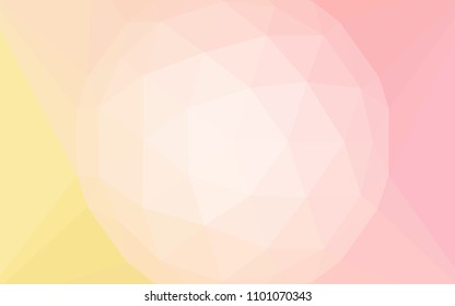 Light Orange vector shining triangular cover with a gem in a centre. Triangular geometric sample with gradient.  A completely new design for your leaflet.