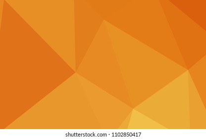 Light Orange vector shining triangular cover. Shining polygonal illustration, which consist of triangles. Best triangular design for your business.