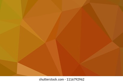 Light Orange vector shining triangular backdrop. Colorful illustration in polygonal style with gradient. The polygonal design can be used for your web site.