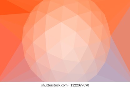 Light Orange vector shining triangular cover with a gem in a centre. A sample with polygonal shapes. Best triangular design for your business.