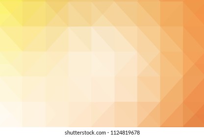 Light Orange vector shining triangular cover. Creative illustration in halftone style with triangles. Brand new design for your business.