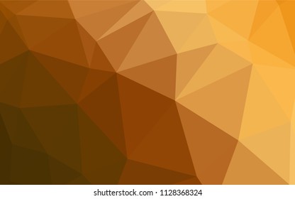 Light Orange vector shining triangular cover. Glitter abstract illustration with an elegant triangles. Completely new template for your banner.