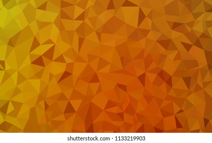 Light Orange vector shining triangular layout. Polygonal abstract illustration with gradient. Best triangular design for your business.