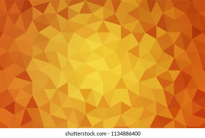 Light Orange vector shining triangular backdrop. Creative geometric illustration in Origami style with gradient. Polygonal design for your web site.