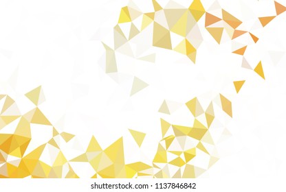 Light Orange vector shining triangular backdrop. Triangular geometric sample with gradient.  Completely new template for your banner.