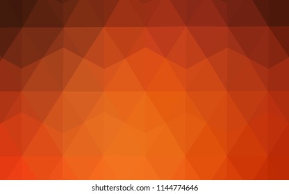 Light Orange vector shining triangular cover. A completely new color illustration in a polygonal style. A completely new design for your leaflet.