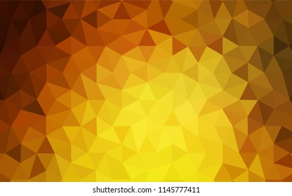 Light Orange vector shining triangular layout. Creative geometric illustration in Origami style with gradient. Brand new design for your business.