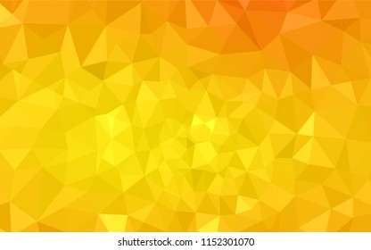Light Orange vector shining triangular backdrop. Creative illustration in halftone style with triangles. Template for cell phone's backgrounds.