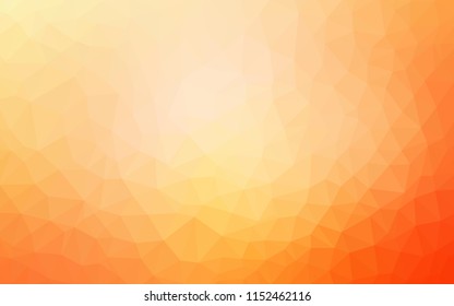 Light Orange vector shining triangular layout. Creative geometric illustration in Origami style with gradient. A new texture for your web site.