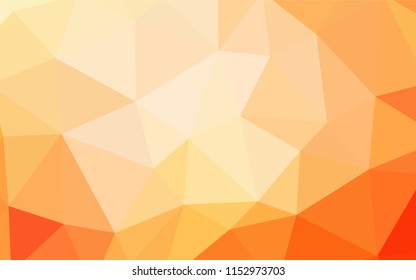Light Orange vector shining triangular layout. Geometric illustration in Origami style with gradient.  Textured pattern for your backgrounds.