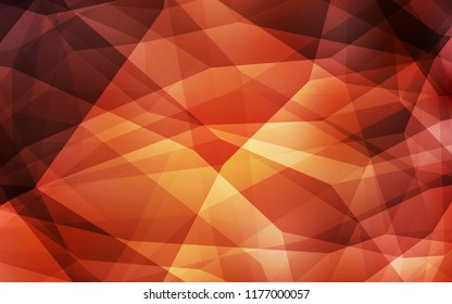 Light Orange vector shining triangular layout. Colorful illustration in polygonal style with gradient. Triangular pattern for your design.
