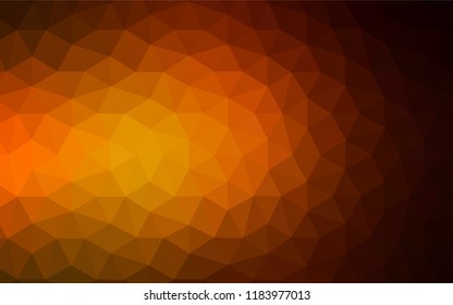 Light Orange vector shining triangular backdrop. Creative geometric illustration in Origami style with gradient. A new texture for your web site.