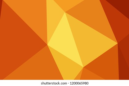 Light Orange vector shining triangular backdrop. Modern abstract illustration with triangles. A completely new design for your leaflet.