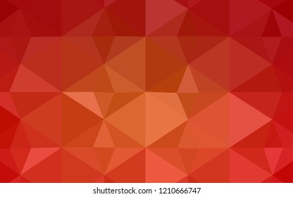 Light Orange vector shining triangular backdrop. Creative geometric illustration in Origami style with gradient. Brand new design for your business.