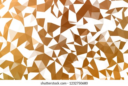 Light Orange vector shining triangular cover. Creative geometric illustration in Origami style with gradient. Polygonal design for your web site.