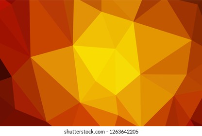 Light Orange vector shining triangular layout. Polygonal abstract illustration with gradient. Brand new style for your business design.
