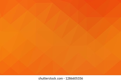 Light Orange vector shining triangular background. Colorful illustration in Origami style with gradient.  Completely new template for your business design.