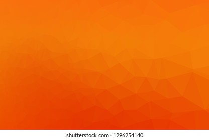 Light Orange vector shining triangular pattern. A sample with polygonal shapes. Completely new design for your business.