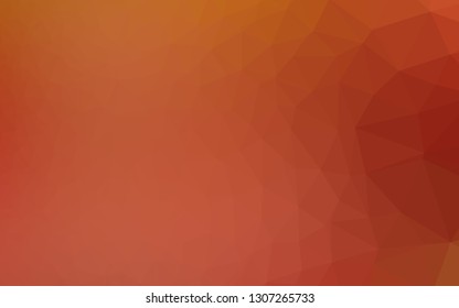 Light Orange vector shining triangular background. Shining illustration, which consist of triangles. Template for a cell phone background.