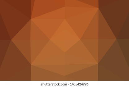 Light Orange vector shining triangular background. Geometric illustration in Origami style with gradient. Completely new design for your business.