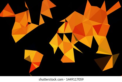 Light Orange vector shining triangular template. Geometric illustration in Origami style with gradient. Completely new template for your business design.