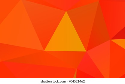 Light Orange vector shining triangular background. Glitter abstract illustration with an elegant design. The best triangular design for your business.