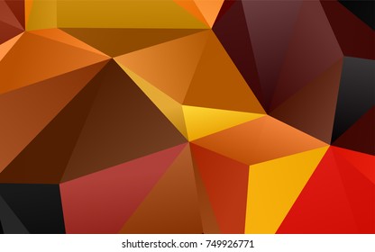 Light Orange vector shining triangular pattern. Glitter abstract illustration with an elegant design. A completely new template for your business design.