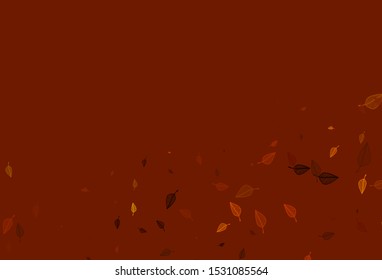 Light Orange vector sketch cover. Smart decorative design in natural style with leaves. Brand new style for your business design.