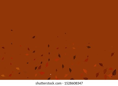 Light Orange vector sketch layout. Modern geometrical abstract illustration with leaves. Doodle design for your web site.