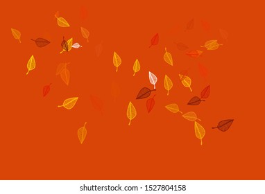 Light Orange vector sketch pattern. Creative illustration in simple style with leaves. New template for your business design.