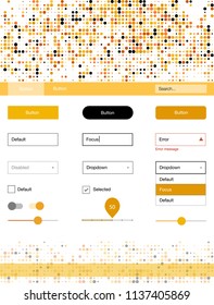 Light Orange vector style guide with circles. Colorful Style guide with circles on abstract background. This template you can use for websites.