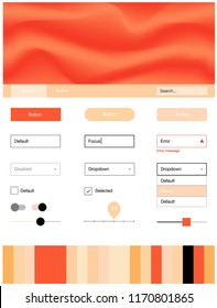 Light Orange vector style guide with bent lines. Creative illustration in halftone marble style with gradient. This template you can use for websites.