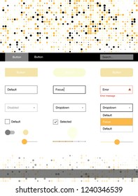 Light Orange vector style guide with circles. Modern Style guide with colorful gradient circles in its header. Simple colorful design for websites.