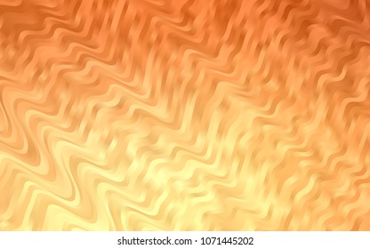 Light Orange vector template with abstract lines. Blurred geometric sample with gradient bubbles.  Textured wave pattern for backgrounds.