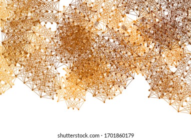 Light Orange vector template with artificial intelligence structure. Abstract illustration with links and dots of AI. Template for ads of intellect, innovations.