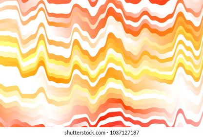 Light Orange vector template with bent lines. Colorful abstract illustration with gradient lines. Textured wave pattern for backgrounds.