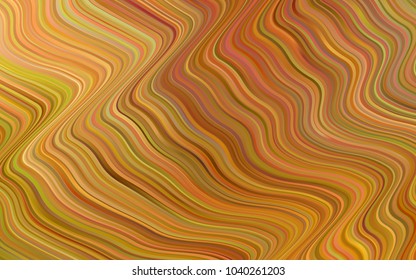 Light Orange vector template with bent lines. Colorful illustration in abstract marble style with gradient. New composition for your brand book.