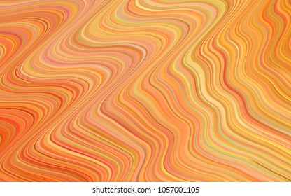Light Orange vector template with bent ribbons. A sample with blurred bubble shapes. Brand-new design for your ads, poster, banner.