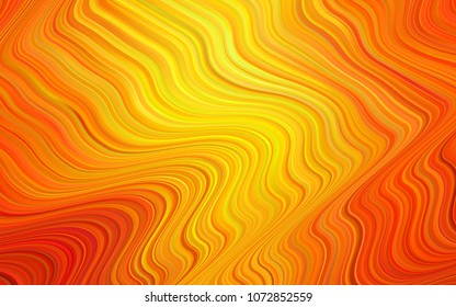 Light Orange vector template with bent lines. Shining crooked illustration in memphis style. The template for cell phone backgrounds.