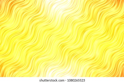 Light Orange vector template with bent ribbons. Shining illustration, which consist of blurred lines, circles. Pattern for your business design.