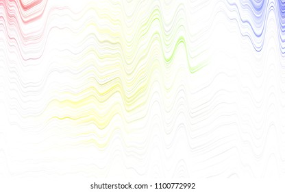 Light Orange vector template with bent lines. Shining illustration, which consist of blurred lines, circles. New composition for your brand book.