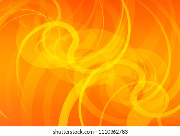 Light Orange vector template with bent ribbons. Shining illustration, which consist of blurred lines, circles. The best blurred design for your business.