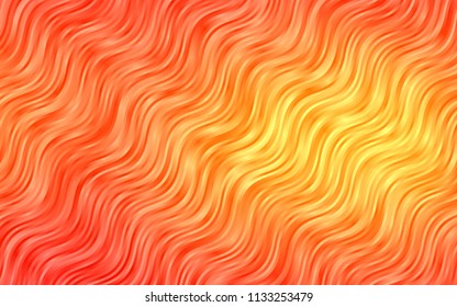 Light Orange vector template with bent lines. Creative illustration in halftone marble style with gradient. Marble design for your web site.