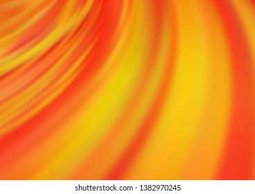 Light Orange vector template with bent lines. Blurred geometric sample with gradient bubbles.  A new texture for your  ad, booklets, leaflets.