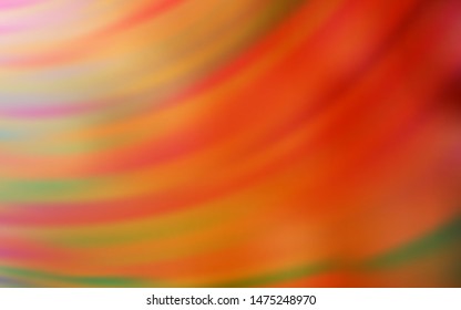 Light Orange vector template with bent lines. A shining illustration, which consists of curved lines. Colorful wave pattern for your design.