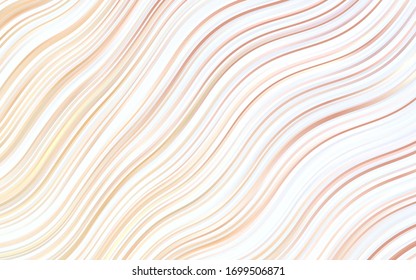 Light Orange vector template with bent ribbons. Brand-new colored illustration in marble style with gradient. Textured wave pattern for backgrounds.