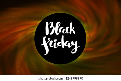 Light Orange vector template with a black hole, space. Decorative design in space style with a black hole. Pattern for posters, banners of sales.